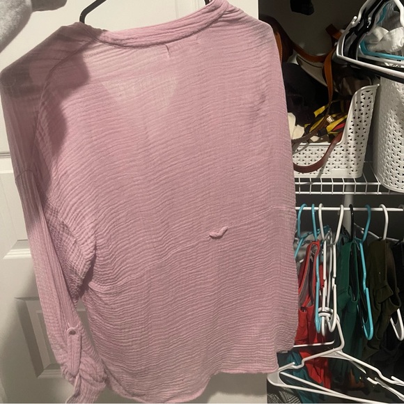 On The Road Pink Gauze Button Down Top - Picture 4 of 4